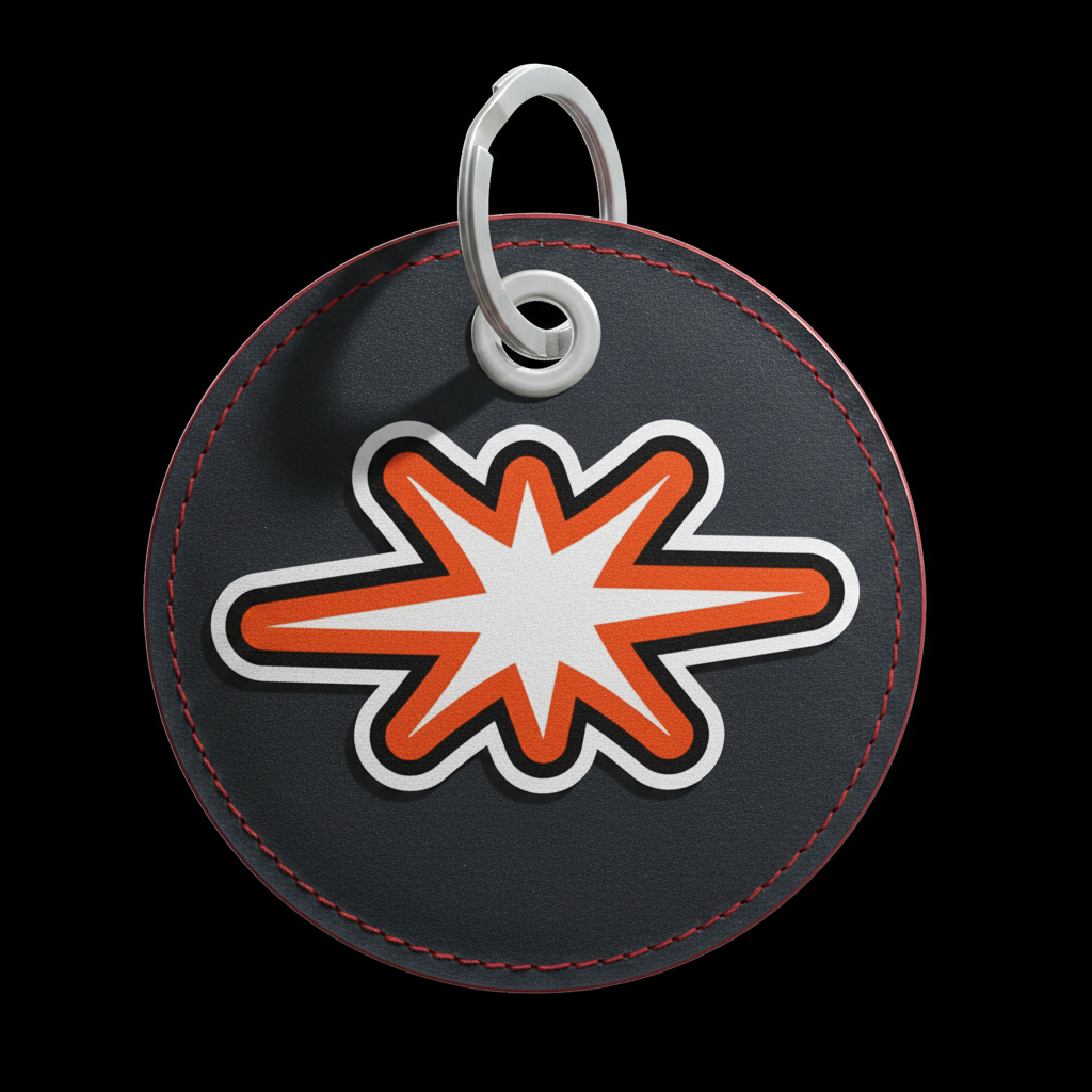 No Limits Burst Keyring — Raking Light