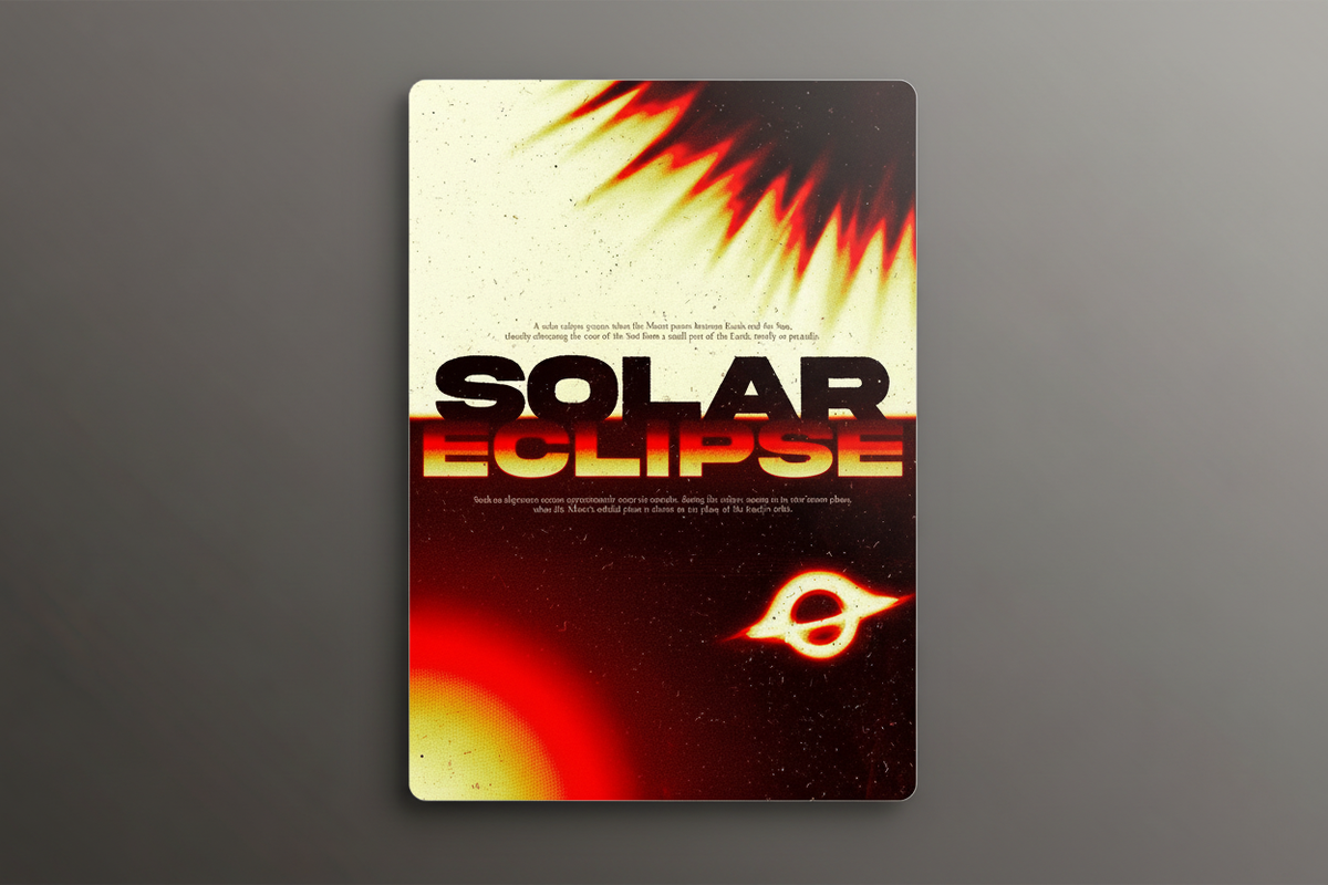 Solar Eclipse — Flat-On Wide Shot (Clean)