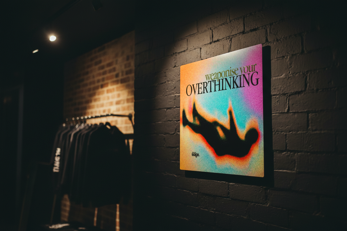 Weaponize Your Overthinking — Streetwear Studio Shot